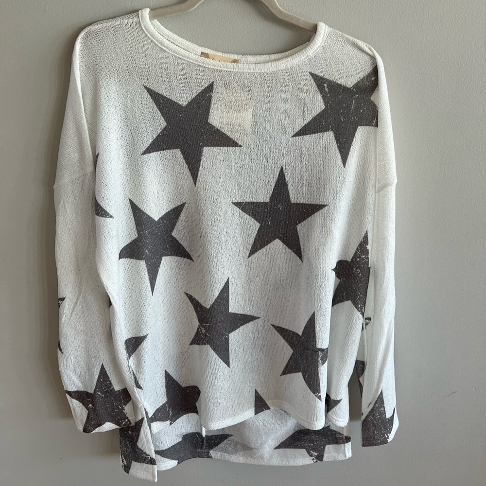 Dark Gray and White Star Sweater